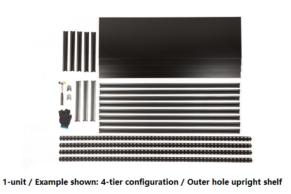 Rivet Shelving (outer hole upright)